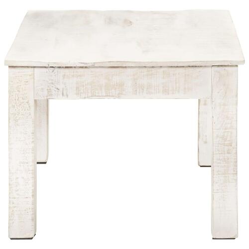 Sofabord 110x60x45 cm massivt mangotræ hvid