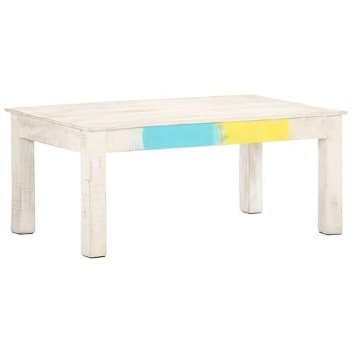 Sofabord 110x60x45 cm massivt mangotræ hvid