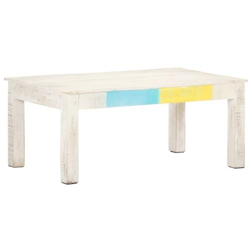 Sofabord 110x60x45 cm massivt mangotræ hvid