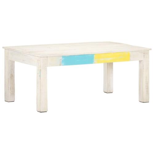 Sofabord 110x60x45 cm massivt mangotræ hvid