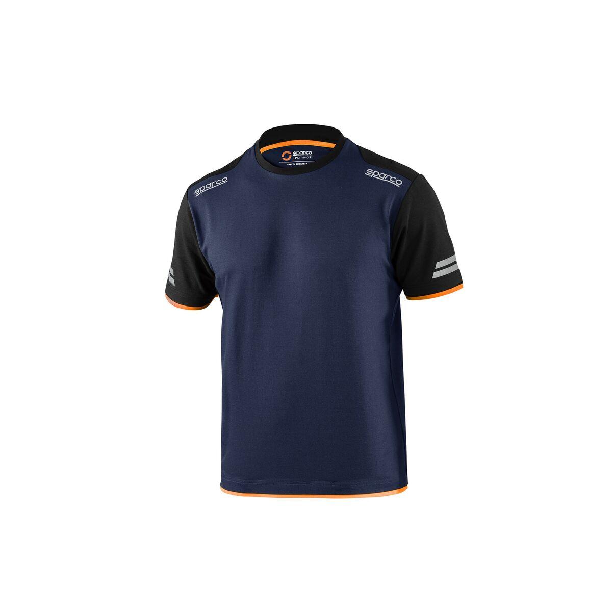 Sparco TW kortærmet T-shirt til mænd - mørkeblå/orange, str. S