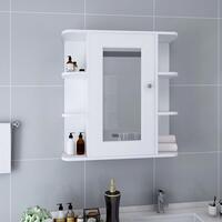 Badeværelsesskab med spejl 66x17x63 cm MDF hvid