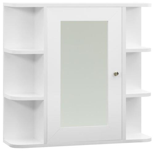 Badeværelsesskab med spejl 66x17x63 cm MDF hvid