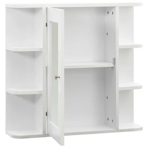 Badeværelsesskab med spejl 66x17x63 cm MDF hvid