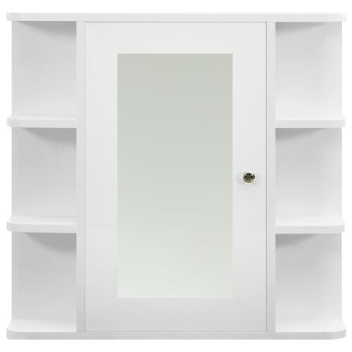 Badeværelsesskab med spejl 66x17x63 cm MDF hvid
