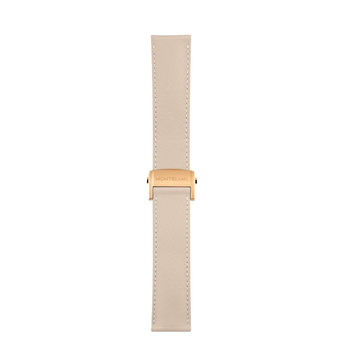 Montblanc urrem - elegant beige rem til herre- og dameure