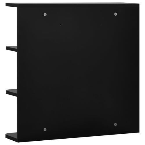 Badeværelsesskab med spejl 66x17x63 cm MDF sort