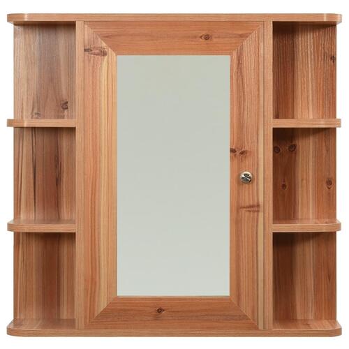 Badeværelsesskab med spejl 66x17x63 cm MDF egetræsfarvet