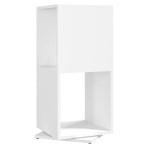 Drejelig reol 34,5x34,5x75,5 cm konstrueret træ hvid