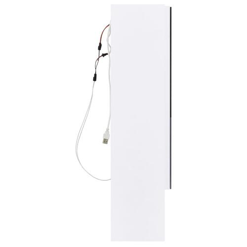 Badeværelsesskab med spejl + LED 80x15x60 cm MDF hvid