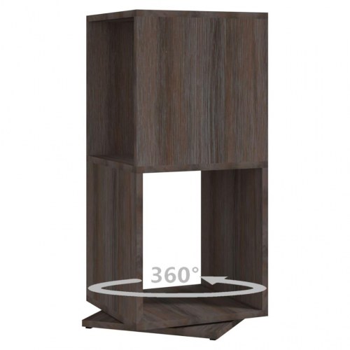 Drejelig reol 34,5 x 34,5 x 75,5 cm - grå og sonoma-eg