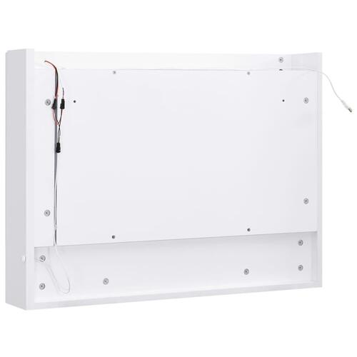 Badeværelsesskab med spejl + LED 80x15x60 cm MDF hvid