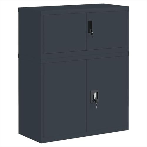 Arkivskab 90x40x110 cm stål antracitgrå