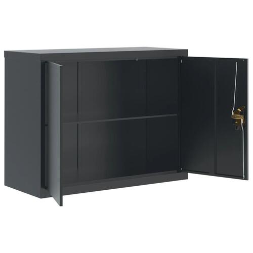 Arkivskab 90x40x110 cm stål antracitgrå