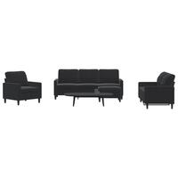 Sofasæt 4 dele med hynder velour sort