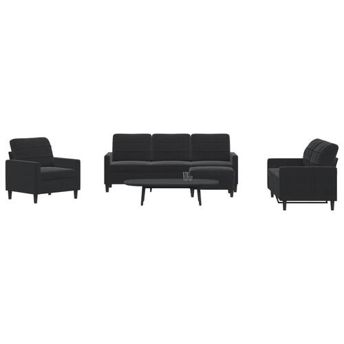 Sofasæt 4 dele med hynder velour sort