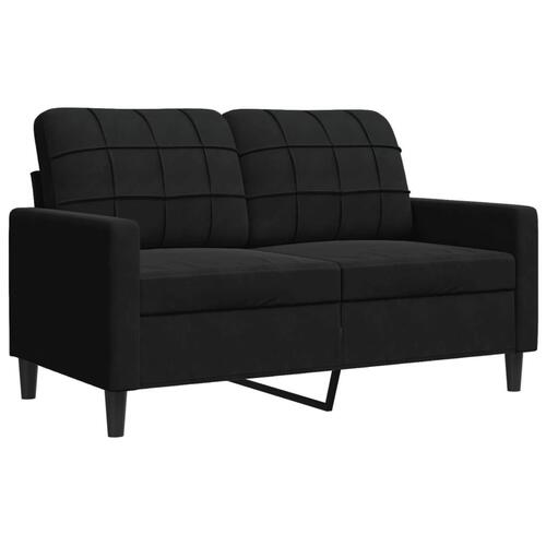 Sofasæt 4 dele med hynder velour sort