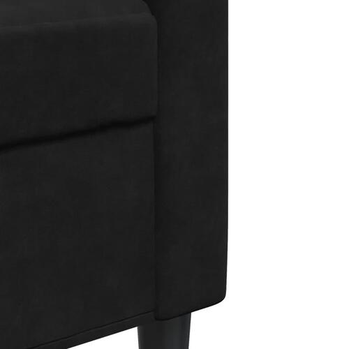 Sofasæt 4 dele med hynder velour sort