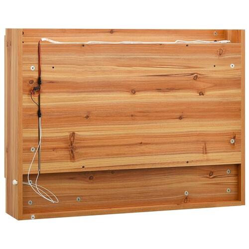 Badeværelsesskab med spejl + LED 80x15x60 cm MDF egetræsfarvet