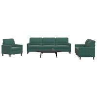 Sofasæt 4 dele med hynder velour mørkegrøn