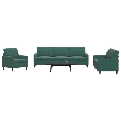 Sofasæt 4 dele med hynder velour mørkegrøn