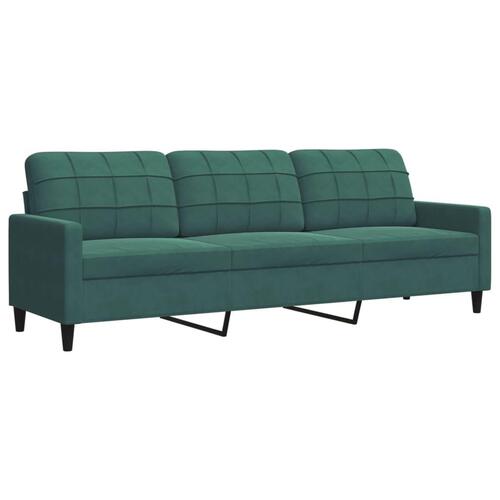 Sofasæt 4 dele med hynder velour mørkegrøn