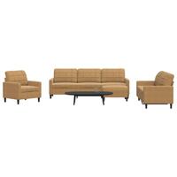 Sofasæt 4 dele med hynder velour brun