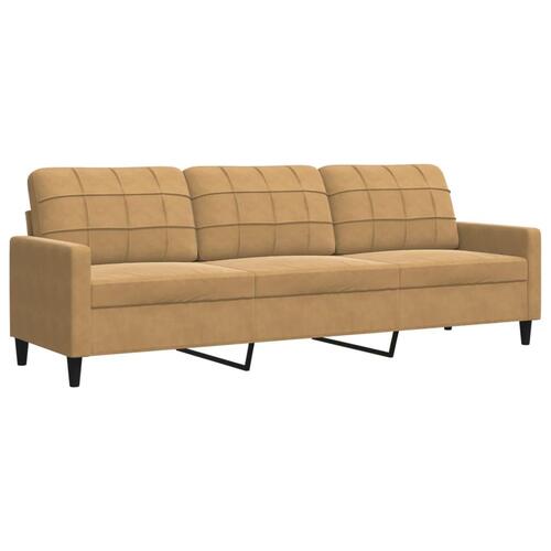 Sofasæt 4 dele med hynder velour brun