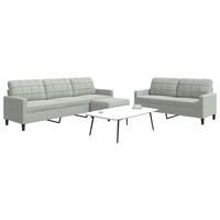 3 personers sofa med hynder velour lysegrå