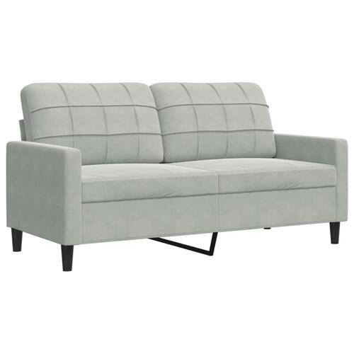 3 personers sofa med hynder velour lysegrå