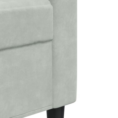 3 personers sofa med hynder velour lysegrå