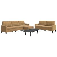 3 personers sofa med hynder velour brun