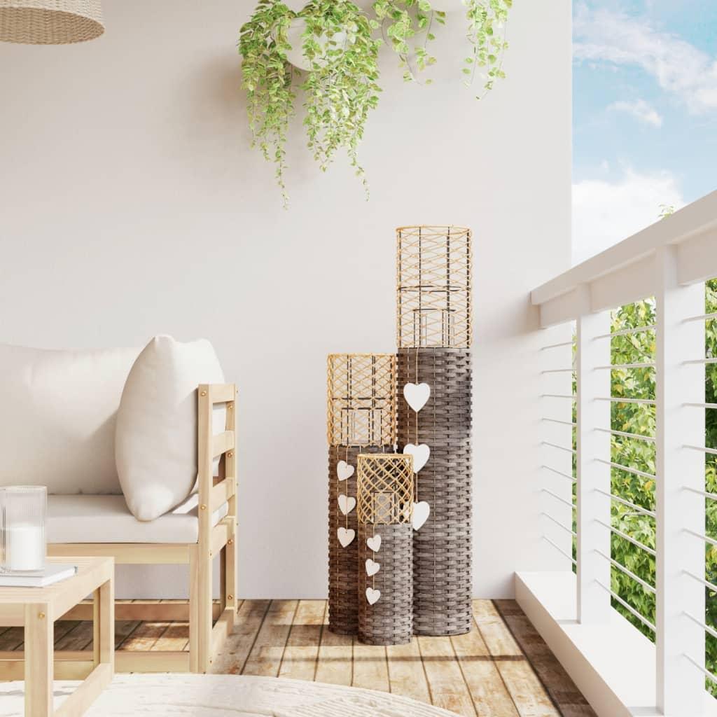 Lysestager 3 stk. flet grå billede