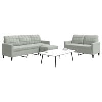 3 personers sofa med hynder velour lysegrå