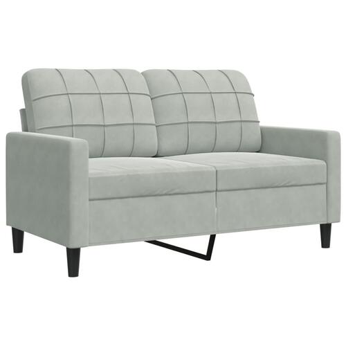3 personers sofa med hynder velour lysegrå