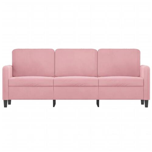 3-personers sofa 180 cm fløjl lyserød