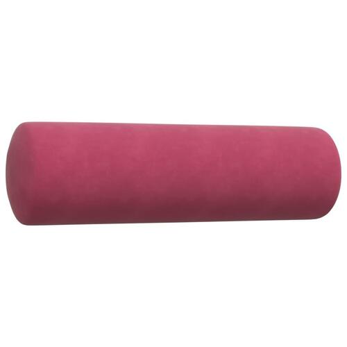Sofasæt 4 dele med hynder og bolsterpuder velour vinrød