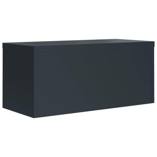 Arkivskab 90x40x145 cm stål antracitgrå