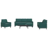 Sofasæt 4 dele med hynder velour mørkegrøn