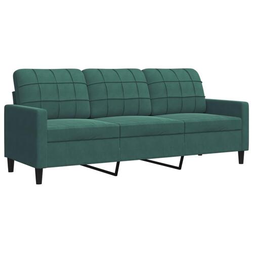 Sofasæt 4 dele med hynder velour mørkegrøn