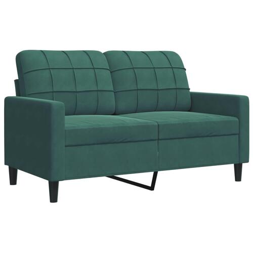 Sofasæt 4 dele med hynder velour mørkegrøn