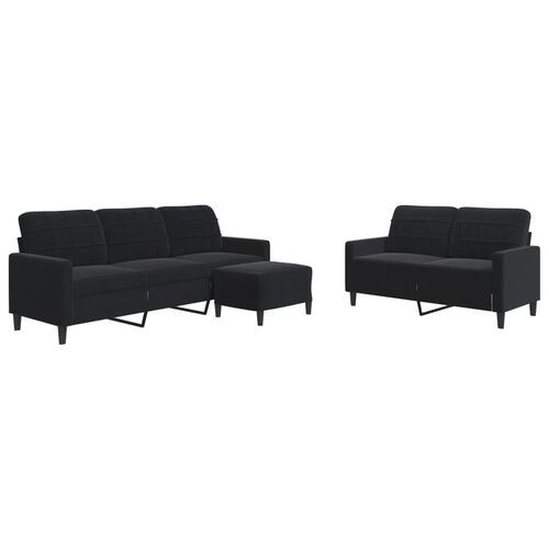 3 personers sofa med hynder velour sort
