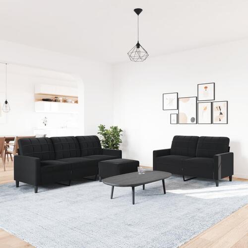 3 personers sofa med hynder velour sort