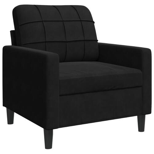 Sofasæt 4 dele med hynder velour sort