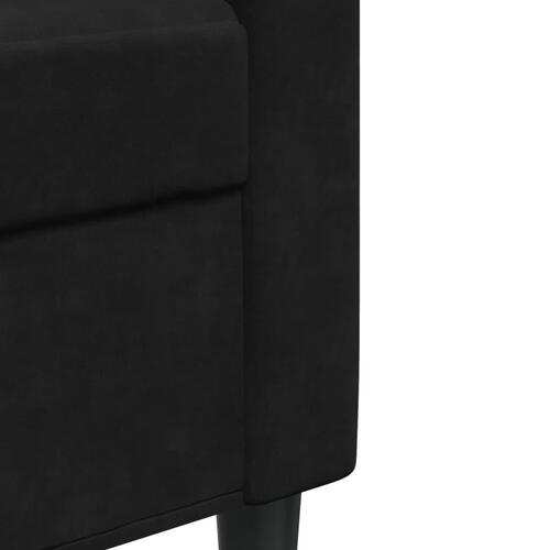 Sofasæt 4 dele med hynder velour sort
