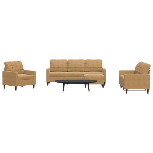 Sofasæt 4 dele med hynder velour brun