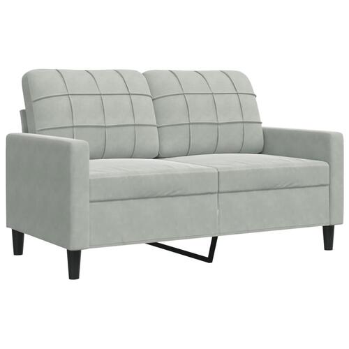 Sofasæt 4 dele med hynder velour lysegrå