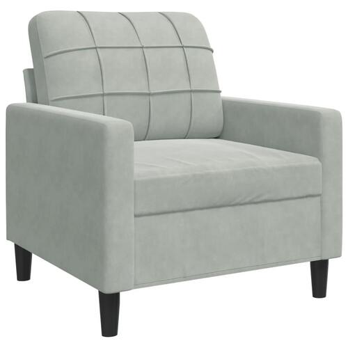 Sofasæt 4 dele med hynder velour lysegrå