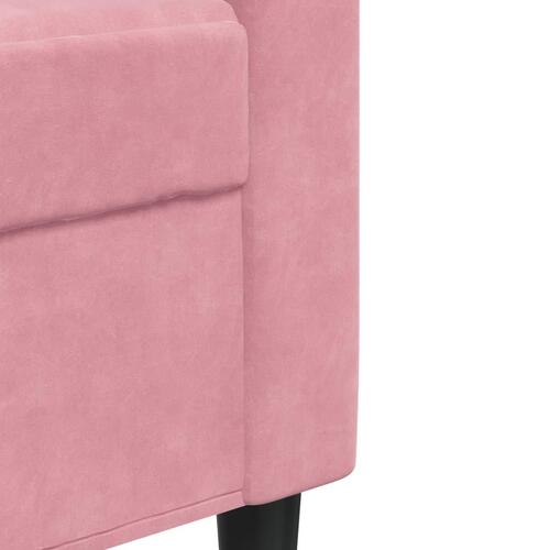 3 personers sofa med hynder velour lyserød