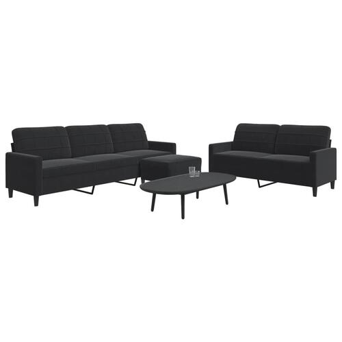 3 personers sofa med hynder velour sort